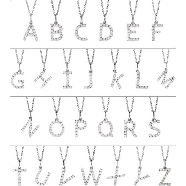14K White 1/5 CTW Lab-Grown Diamond Initial G Pendant