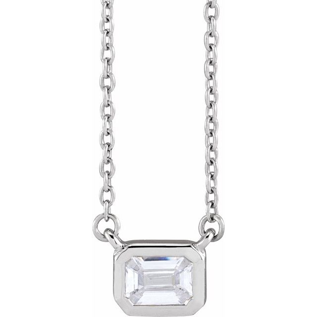 14K White 1/2 CTW Lab-Grown Diamond Adjustable 16-18" Necklace