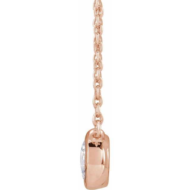 14K Rose 1/2 CTW Lab-Grown Diamond Adjustable 16-18" Necklace