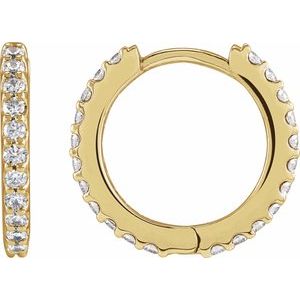 14K Yellow 1/2 CTW Lab-Grown Diamond 13.64 mm Hoop Earrings