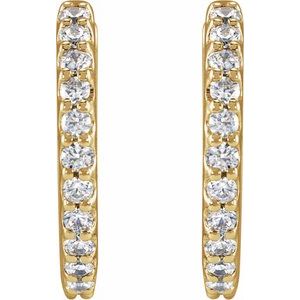 14K Yellow 1/2 CTW Lab-Grown Diamond 13.64 mm Hoop Earrings