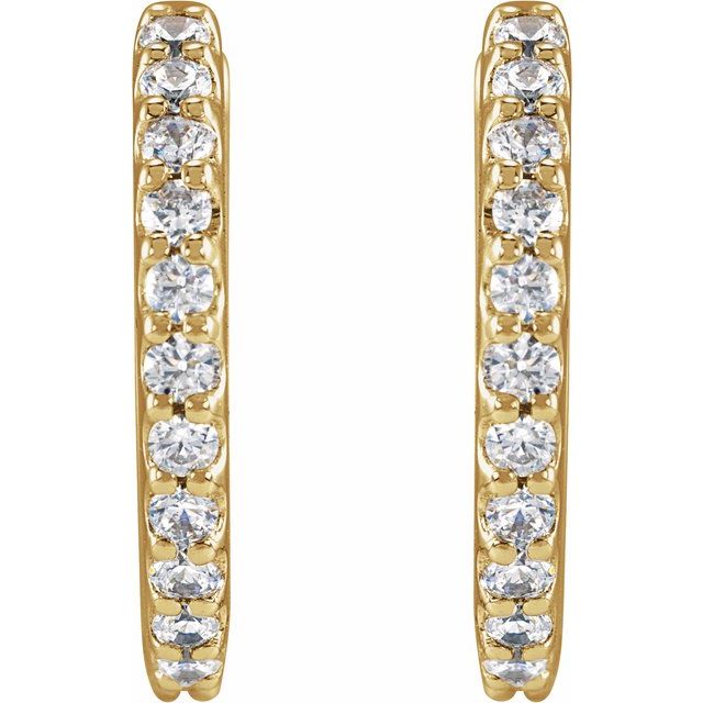 14K Yellow 1/2 CTW Lab-Grown Diamond 13.64 mm Hoop Earrings