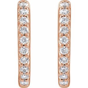 14K Rose 1/3 CTW Lab-Grown Diamond 12.6 mm Hoop Earrings