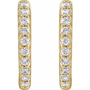 14K Yellow 1/3 CTW Lab-Grown Diamond 12.6 mm Hoop Earrings