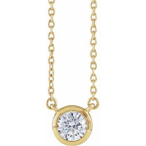 14K Yellow 1/2 CTW Lab-Grown Diamond Adjustable 16-18" Necklace