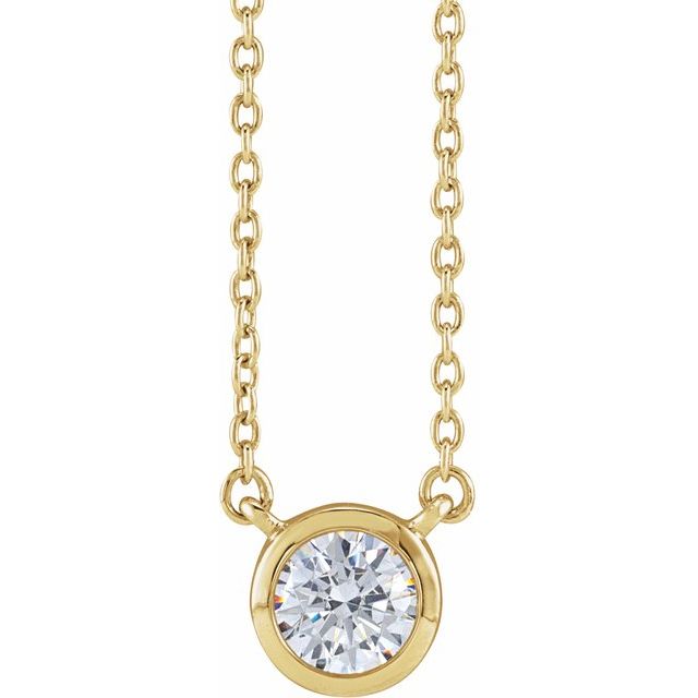 14K Yellow 1/2 CTW Lab-Grown Diamond Adjustable 16-18" Necklace