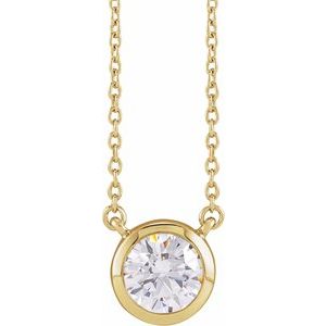 14K Yellow 1 CTW Lab-Grown Diamond Adjustable 16-18" Necklace