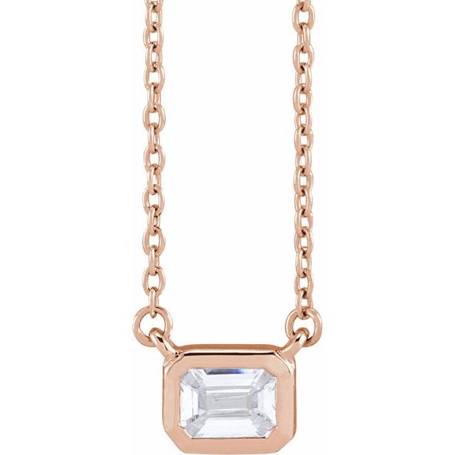 14K Rose 1/2 CTW Lab-Grown Diamond Adjustable 16-18" Necklace