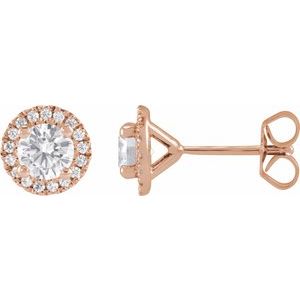 14K Rose 1 CTW Lab-Grown Diamond Stud Earrings