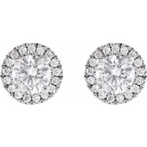 14K White 1 CTW Lab-Grown Diamond Stud Earrings