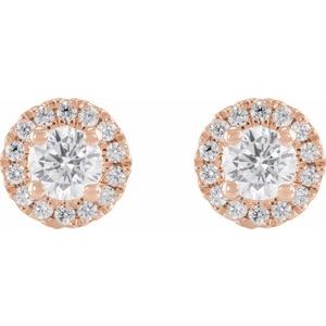 14K Rose 1/2 CTW Lab-Grown Diamond Stud Earrings