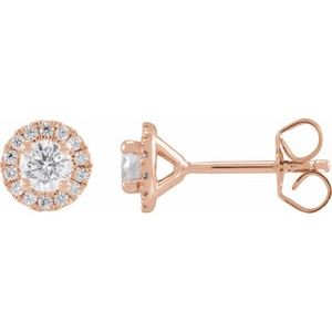 14K Rose 1/2 CTW Lab-Grown Diamond Stud Earrings