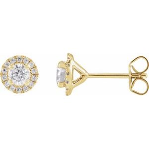 14K Yellow 3/4 CTW Lab-Grown Diamond Stud Earrings