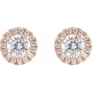 14K Rose 3/4 CTW Lab-Grown Diamond Stud Earrings