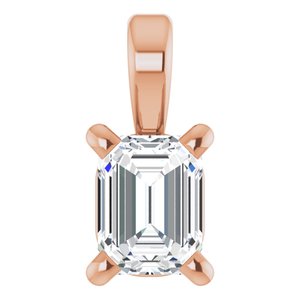 14K Rose 1/4 CT Lab-Grown Diamond Pendant