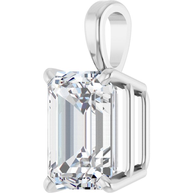 Sterling Silver 1 CT Lab-Grown Diamond Pendant