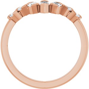 14K Rose 1/2 CTW Lab-Grown Diamond Contour Band