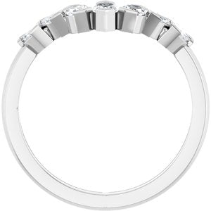 Platinum 1/2 CTW Lab-Grown Diamond Contour Band