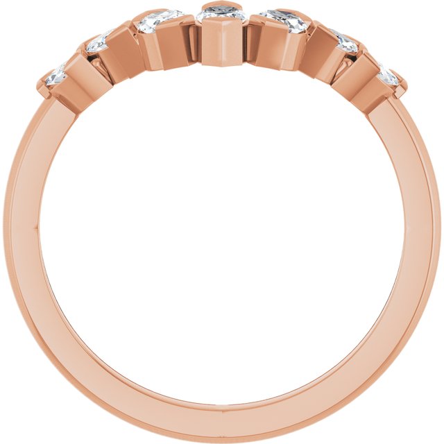 14K Rose 1/2 CTW Lab-Grown Diamond Contour Band