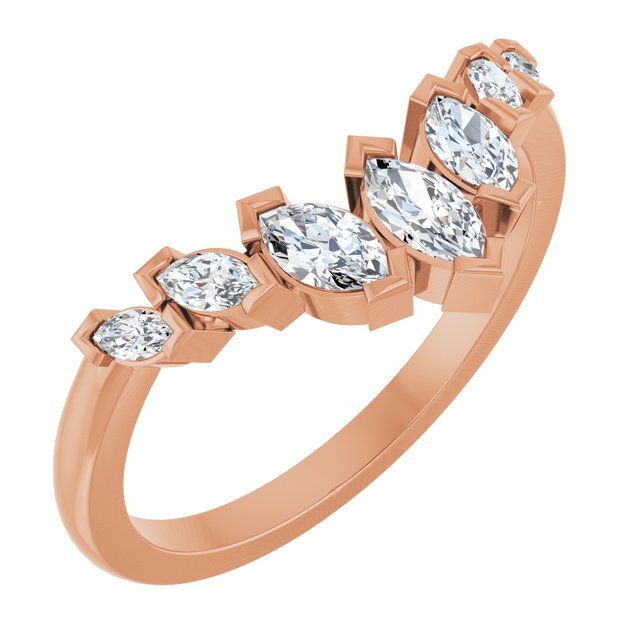 14K Rose 1/2 CTW Lab-Grown Diamond Contour Band