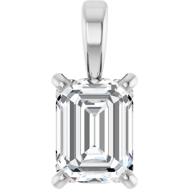 Platinum 3/4 CT Lab-Grown Diamond Pendant