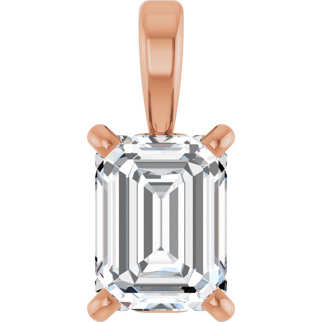 14K Rose 1/3 CT Lab-Grown Diamond Pendant