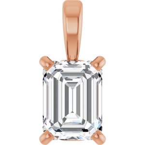 14K Rose 1/3 CT Lab-Grown Diamond Pendant