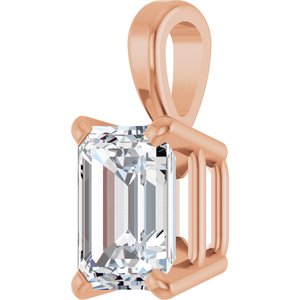 14K Rose 3/4 CT Lab-Grown Diamond Pendant
