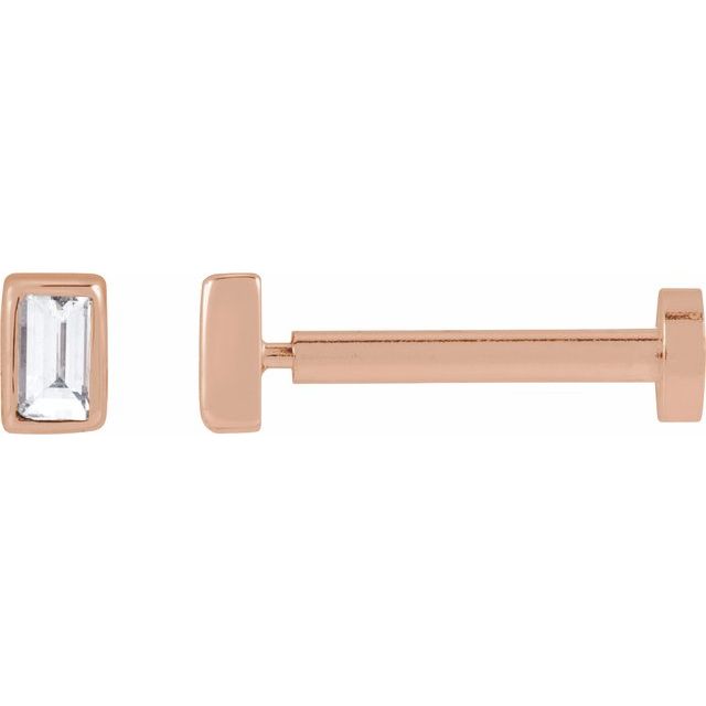 14K Rose .03 CT Lab-Grown Diamond Stud Earring