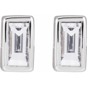 14K White .04 CT Lab-Grown Diamond Stud Earring