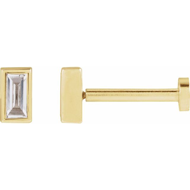 14K Yellow .07 CT Lab-Grown Diamond Stud Earring
