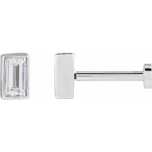 14K White 1/10 CT Lab-Grown Diamond Stud Earring