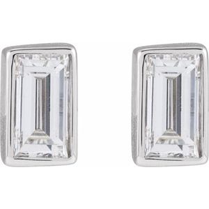 14K White 1/10 CT Lab-Grown Diamond Stud Earring