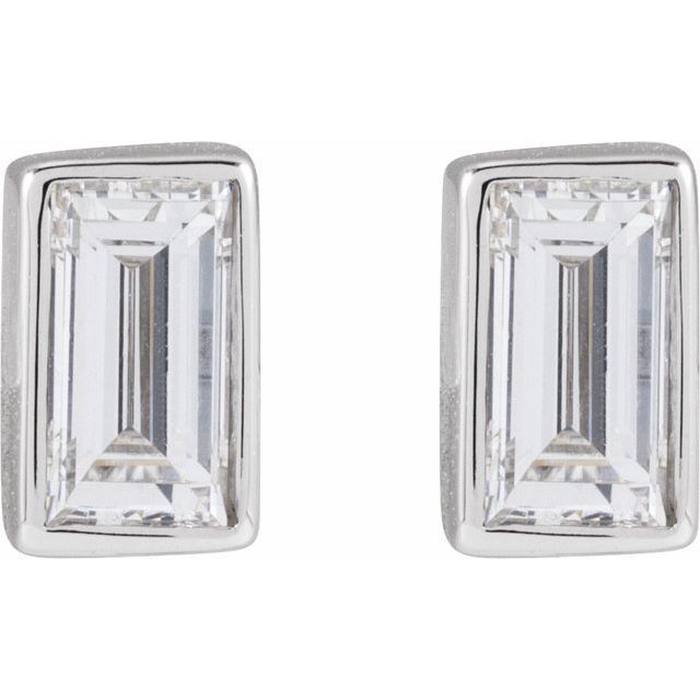 14K White 1/10 CT Lab-Grown Diamond Stud Earring