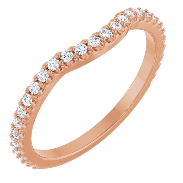 14K Rose 1/4 CTW Lab-Grown Diamond Contour Band