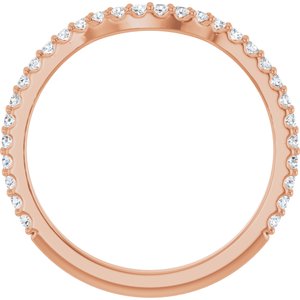 14K Rose 1/4 CTW Lab-Grown Diamond Contour Band