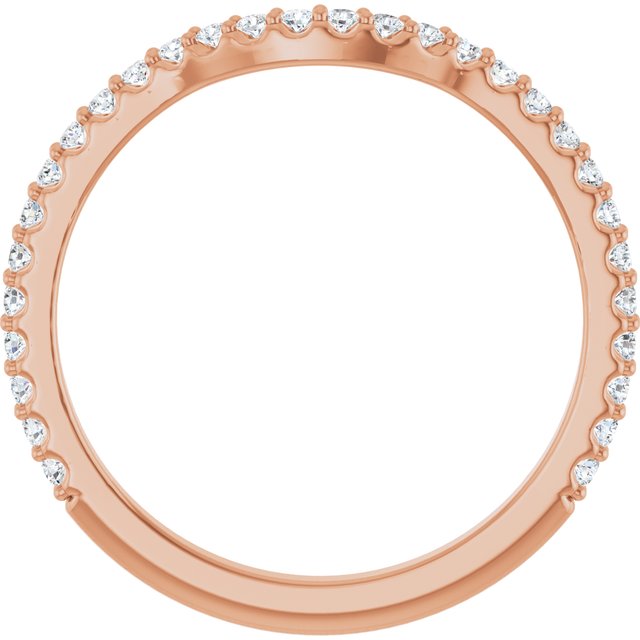 14K Rose 1/4 CTW Lab-Grown Diamond Contour Band