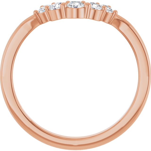 14K Rose 1/4 CTW Lab-Grown Diamond Contour Band