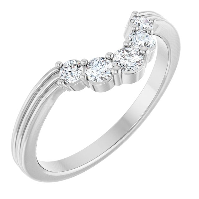 Platinum 1/4 CTW Lab-Grown Diamond Contour Band