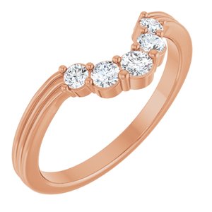 14K Rose 1/4 CTW Lab-Grown Diamond Contour Band