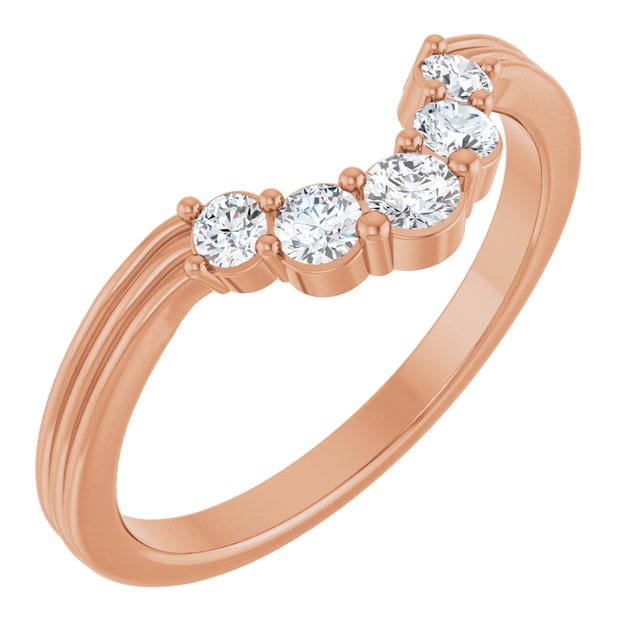 14K Rose 1/4 CTW Lab-Grown Diamond Contour Band