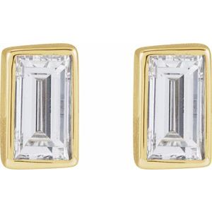 14K Yellow 1/10 CT Lab-Grown Diamond Stud Earring