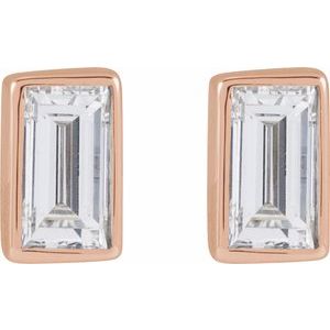 14K Rose 1/10 CT Lab-Grown Diamond Stud Earring