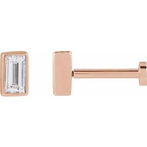 14K Rose 1/10 CT Lab-Grown Diamond Stud Earring