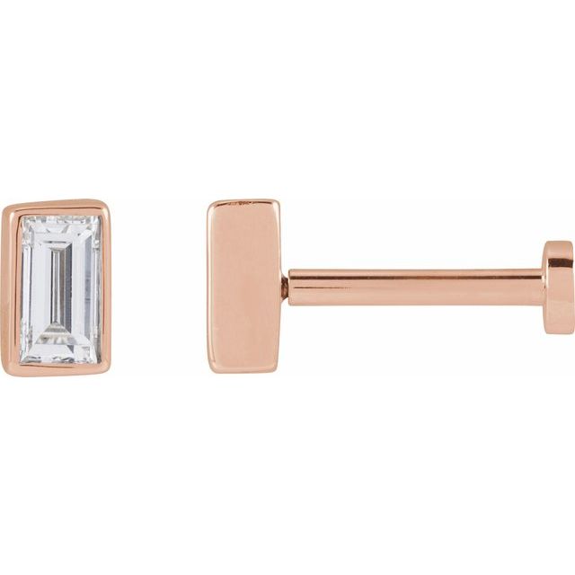 14K Rose 1/10 CT Lab-Grown Diamond Stud Earring