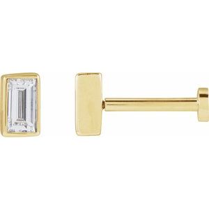 14K Yellow 1/10 CT Lab-Grown Diamond Stud Earring