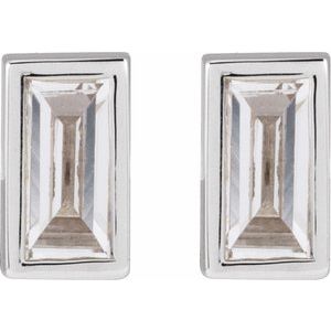 14K White .07 CT Lab-Grown Diamond Stud Earring