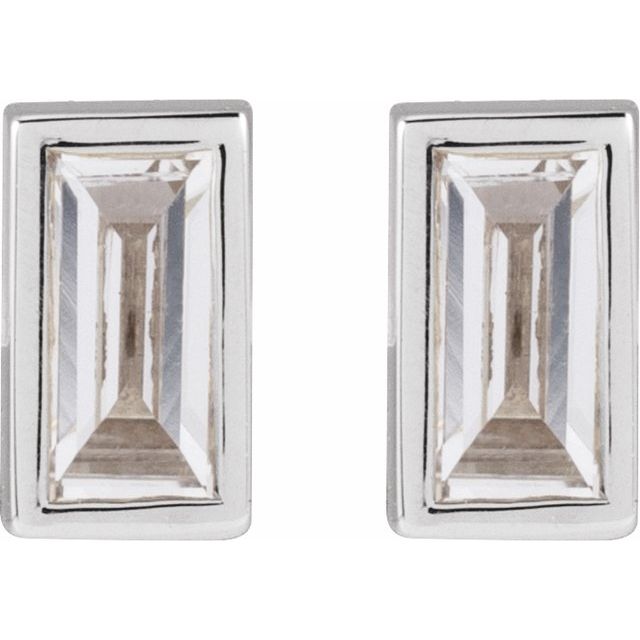 14K White .07 CT Lab-Grown Diamond Stud Earring