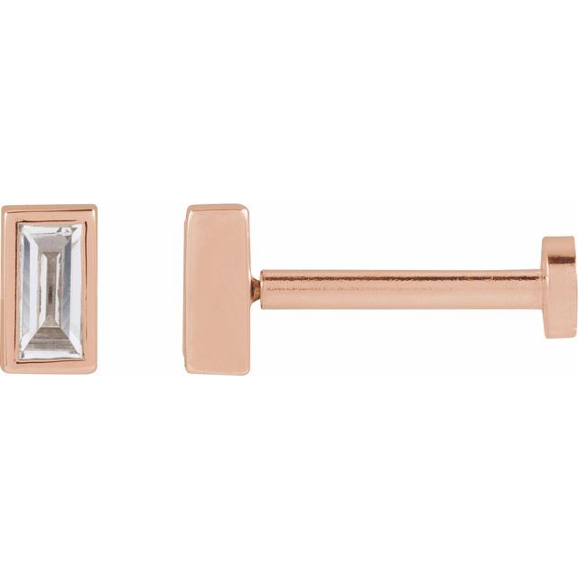 14K Rose .07 CT Lab-Grown Diamond Stud Earring