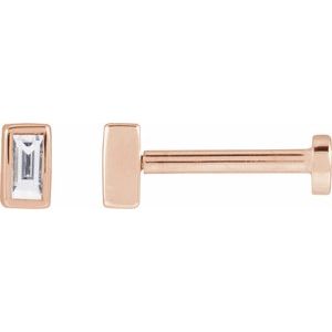14K Rose .04 CT Lab-Grown Diamond Stud Earring